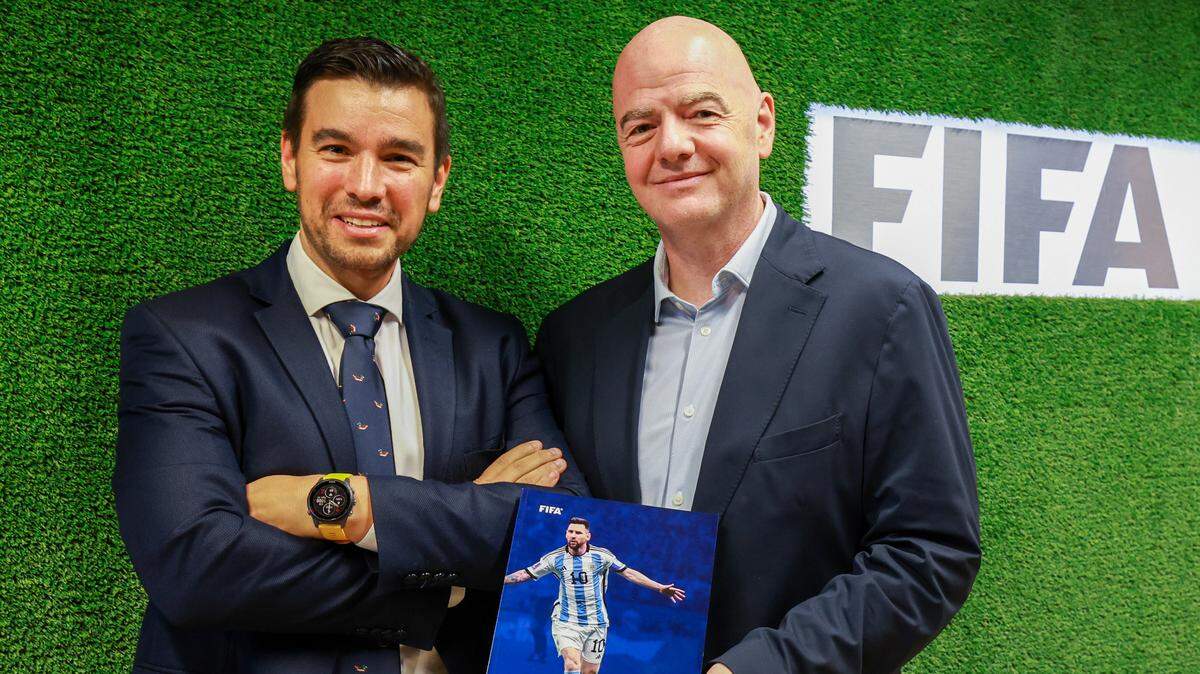 MIAMI, FLORIDA - AUGUST 28: FIFA President Gianni Infantino (right) and FIFA Chief Legal and Compliance Officer Emilio Garcio Silvero (left) attend the opening of the FIFA Legal Office on August 28, 2024 in Miami, Florida. (Photo by Carmen Mandato - FIFA/FIFA via Getty Images)