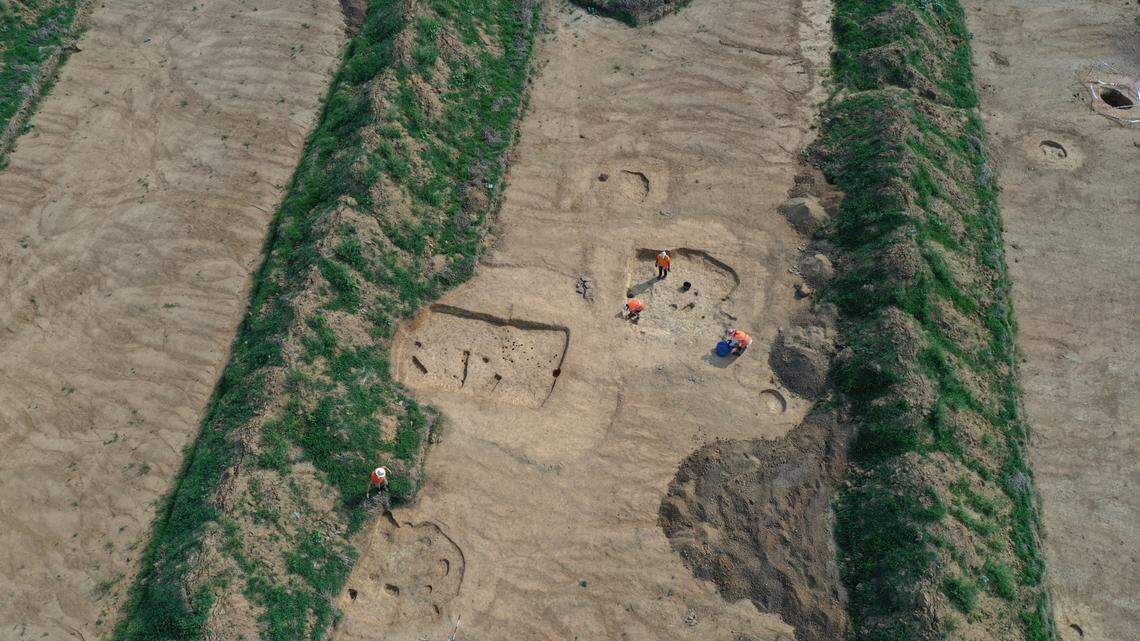 During construction for a Prague bypass road, archaeologists found evidence of an ancient village.