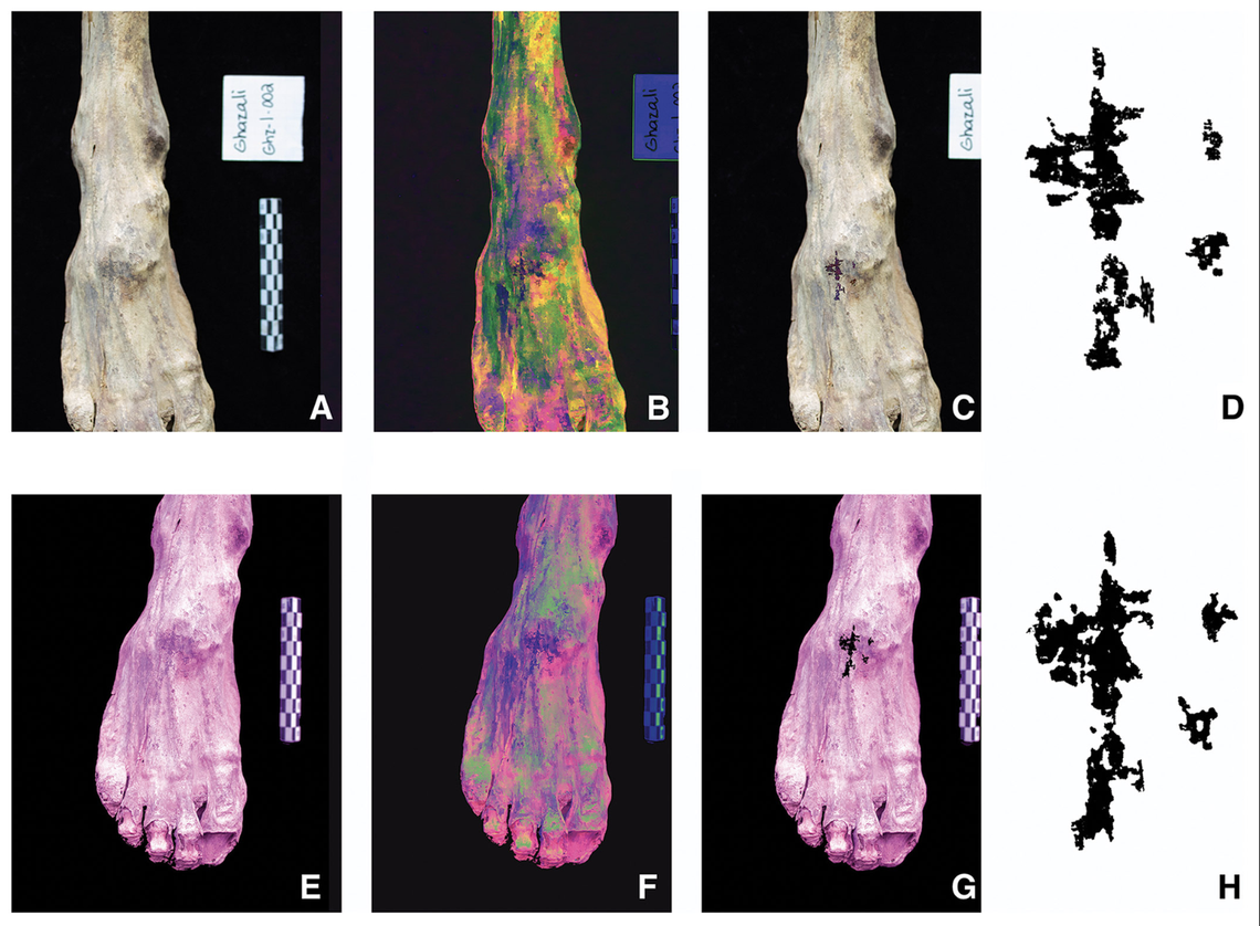 Digital images of the tattoo showed the Christogram and alpha and omega symbols, researchers said.