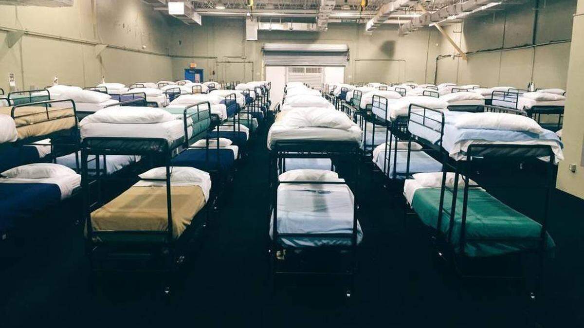 A 2016 photo, provided by the federal government, of a dorm at the Homestead compound that housed hundreds of immigrant children at that time. Media have not been allowed inside the former Job Corps facility since it reopened in 2018, so it's not known if the quarters have changed.