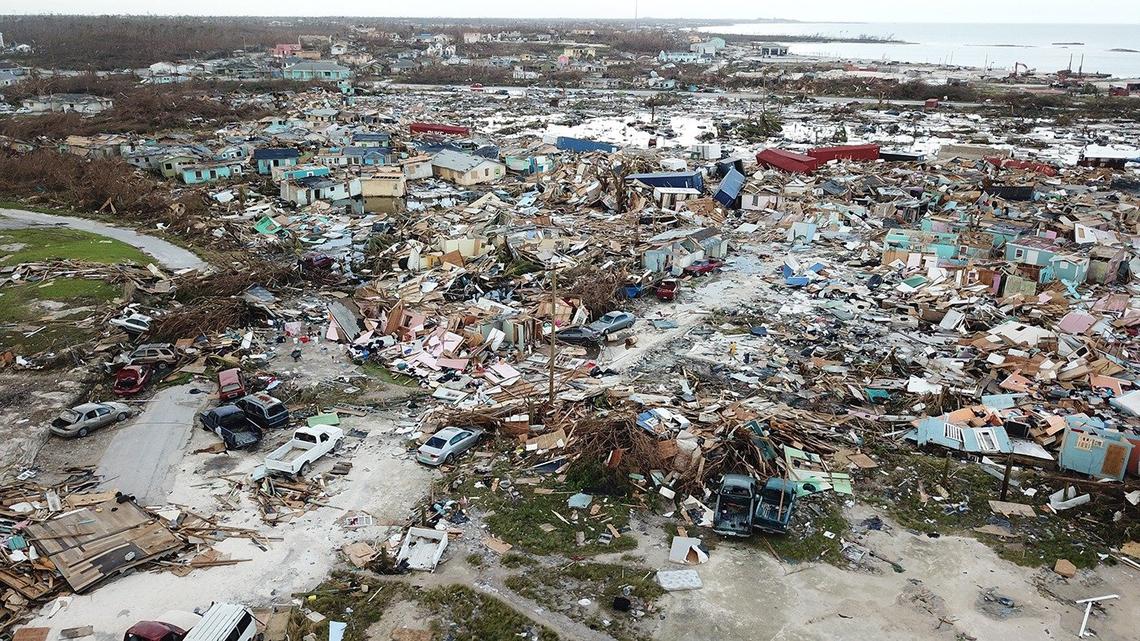 Destruction from Hurricane Dorian in an area called “The Mudd” at Marsh Harbour in Great Abaco Island, Bahamas, on Thursday, Sept. 5, 2019.