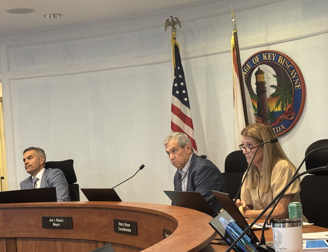 Joe Rasco Key Biscayne’s mayor, defended the council’s decision to lose grant money in order to preserve the trees and not discharge water into the Bay in a meeting on April 22.