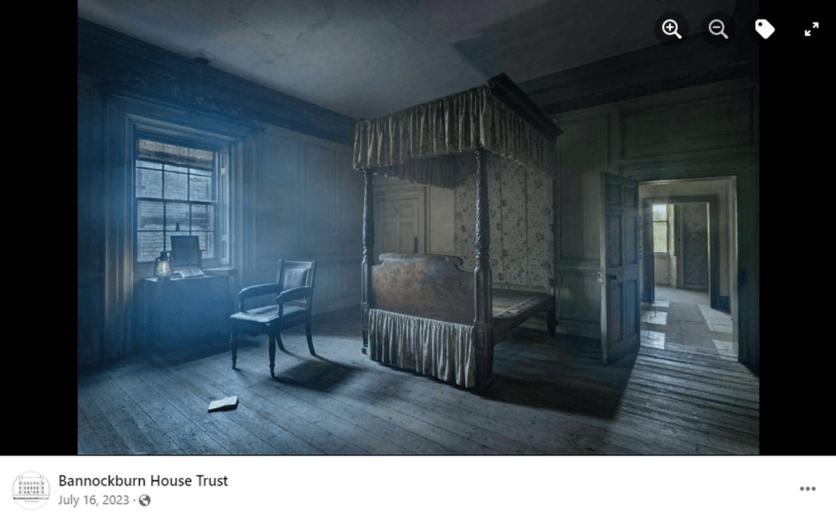 The hole was found on the wall of the bedroom used by Bonnie Prince Charlie during his tenure at the home, the trust said.