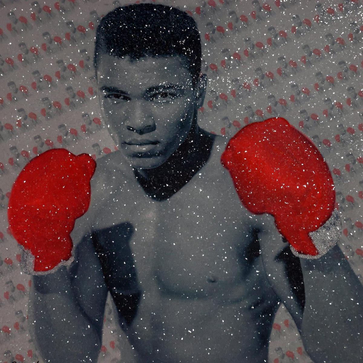Kfir Moyal’s portrait of Muhammad Ali is displayed at HistoryMiami and the Washington Avenue BID’s collaborative exhibit celebrating Ali and his formative time in Miami.