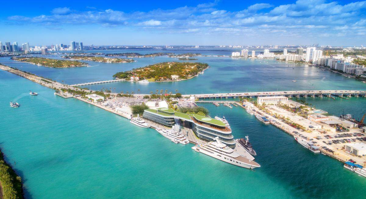 The Related Group proposes a four-story office project on Terminal Island at 120 MacArthur Causeway. A rendering of the project is pictured above.