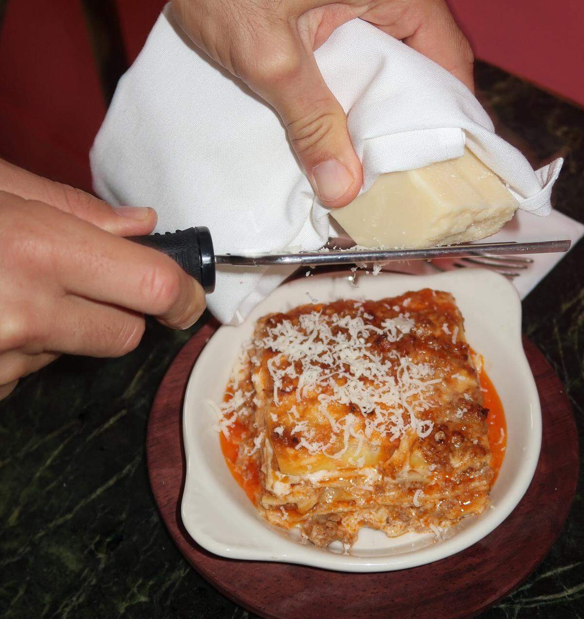 Bolognese lasagna at 3190 restaurant in Coconut Grove.