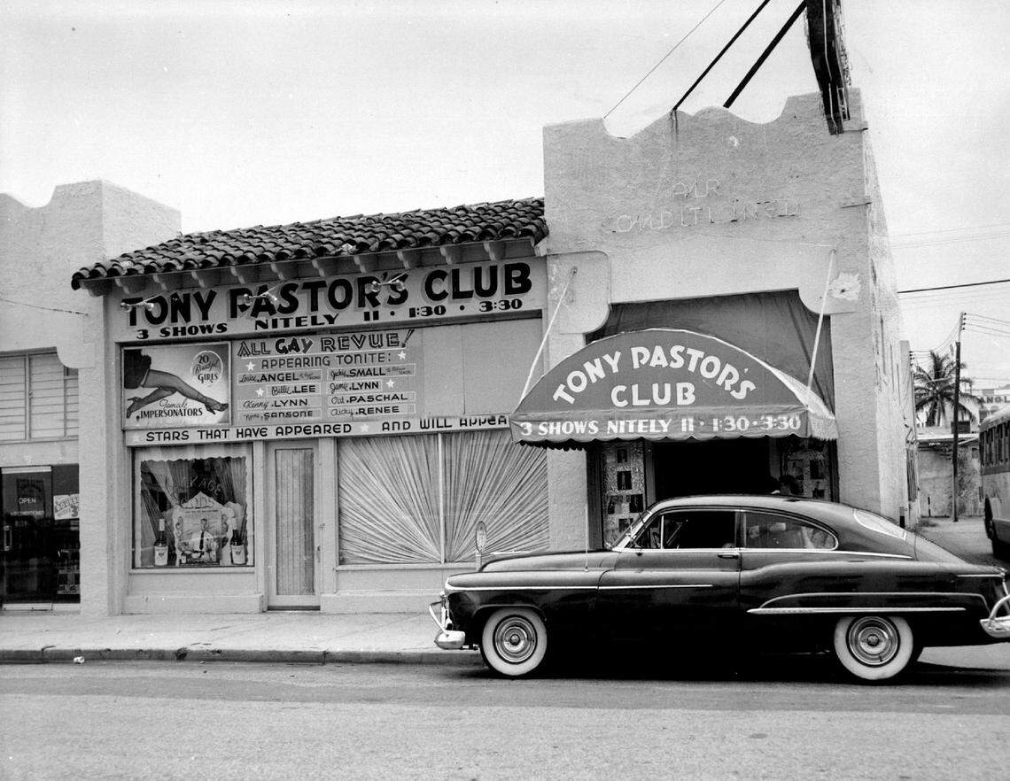 In 1952, Tony Pastor’s Club at Sixth and Collins in South Beach, which featured female impersonators.