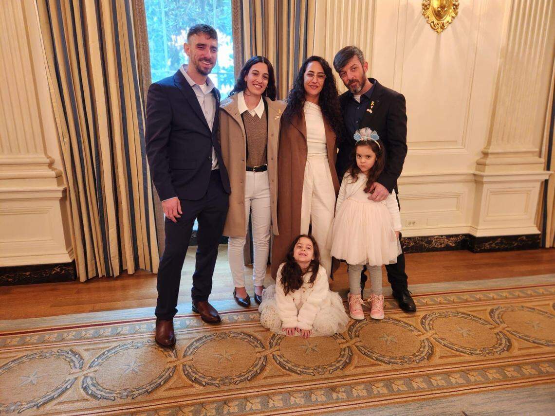 Israeli brothers Ariel and David Cunio reunited with their families after two years in captivity in Gaza.