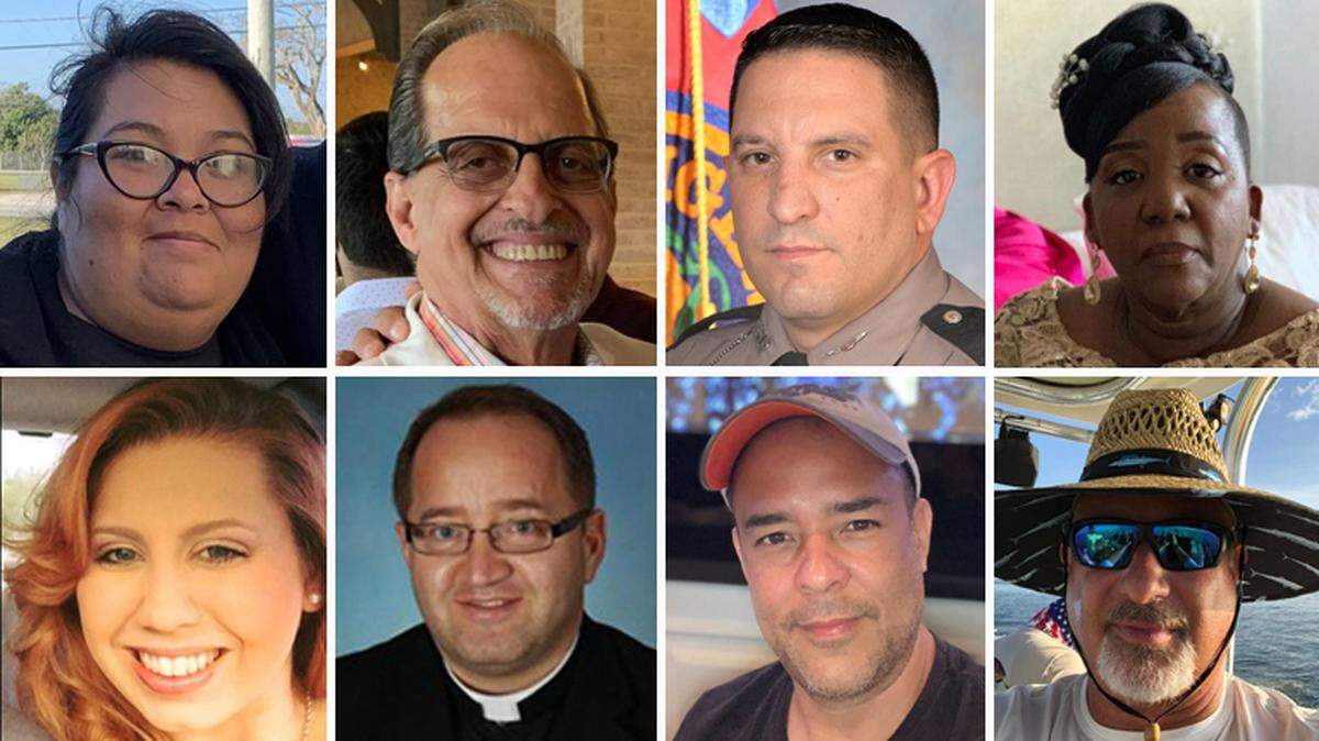 Clockwise from top left: Rocio “Rosi” Alvarez, 39, Reinaldo Dorta, 74, Lazaro Febles, 42, Marjorie Felix, 59, Mark Silverman, 59, Rodrigo Rizzo, 48, Andrzej Pietraszko, 50, Rachel Jennings-Lam, 30.