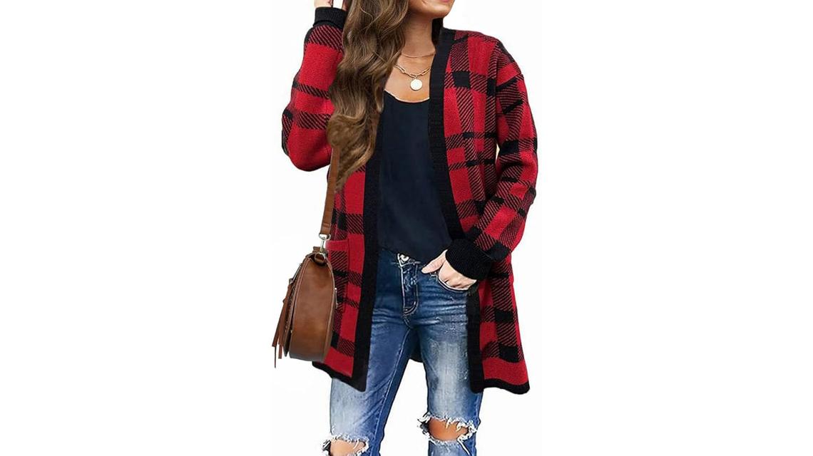 ZESICA Open Front Knitted Cardigan