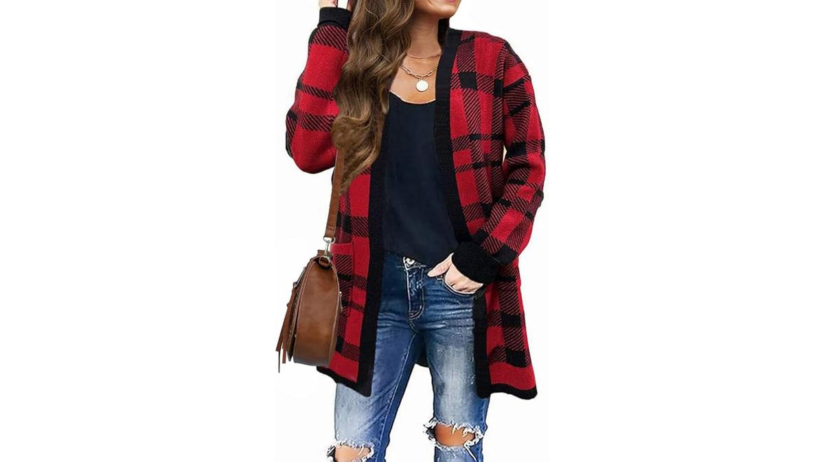 ZESICA Open Front Knitted Cardigan