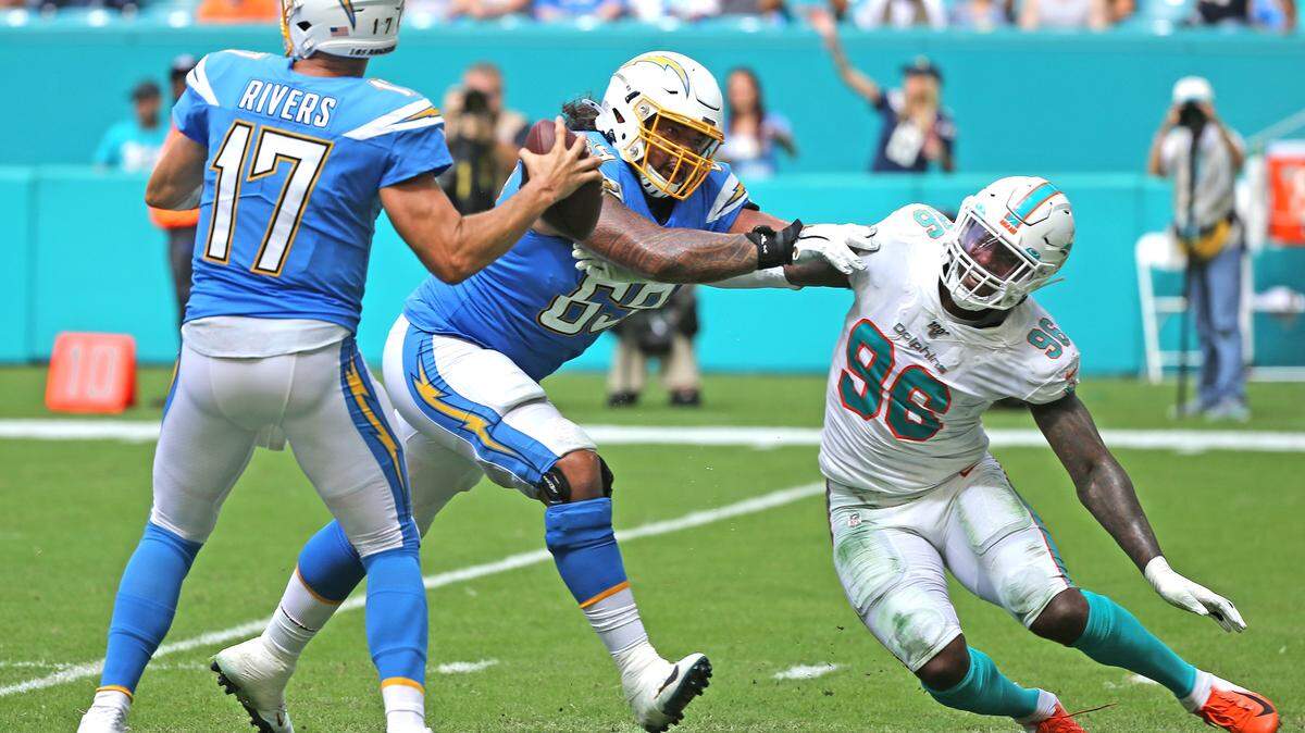 Dolphins defensive end Taco Charlton missed the Bills game with an elbow injury.