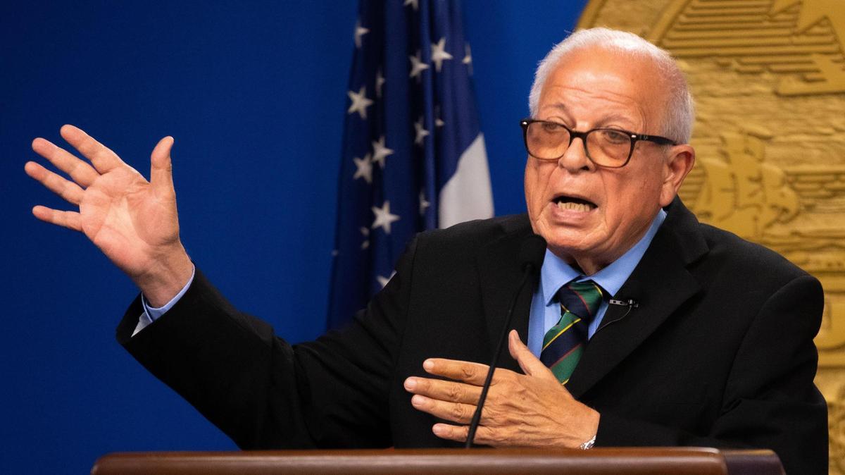 Miami-Dade Property Appraiser Tomás Regalado answers questions at a press conference at the Stephen P. Clark Center on Monday, June 2, 2025, in Miami.