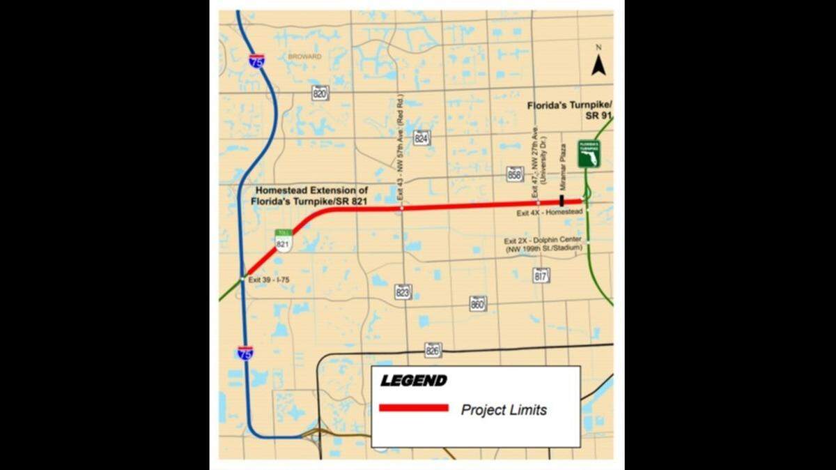 Construction will begin this month to expand a stretch of the Ronald Reagan Turnpike that runs between Miramar and Miami Gardens.
