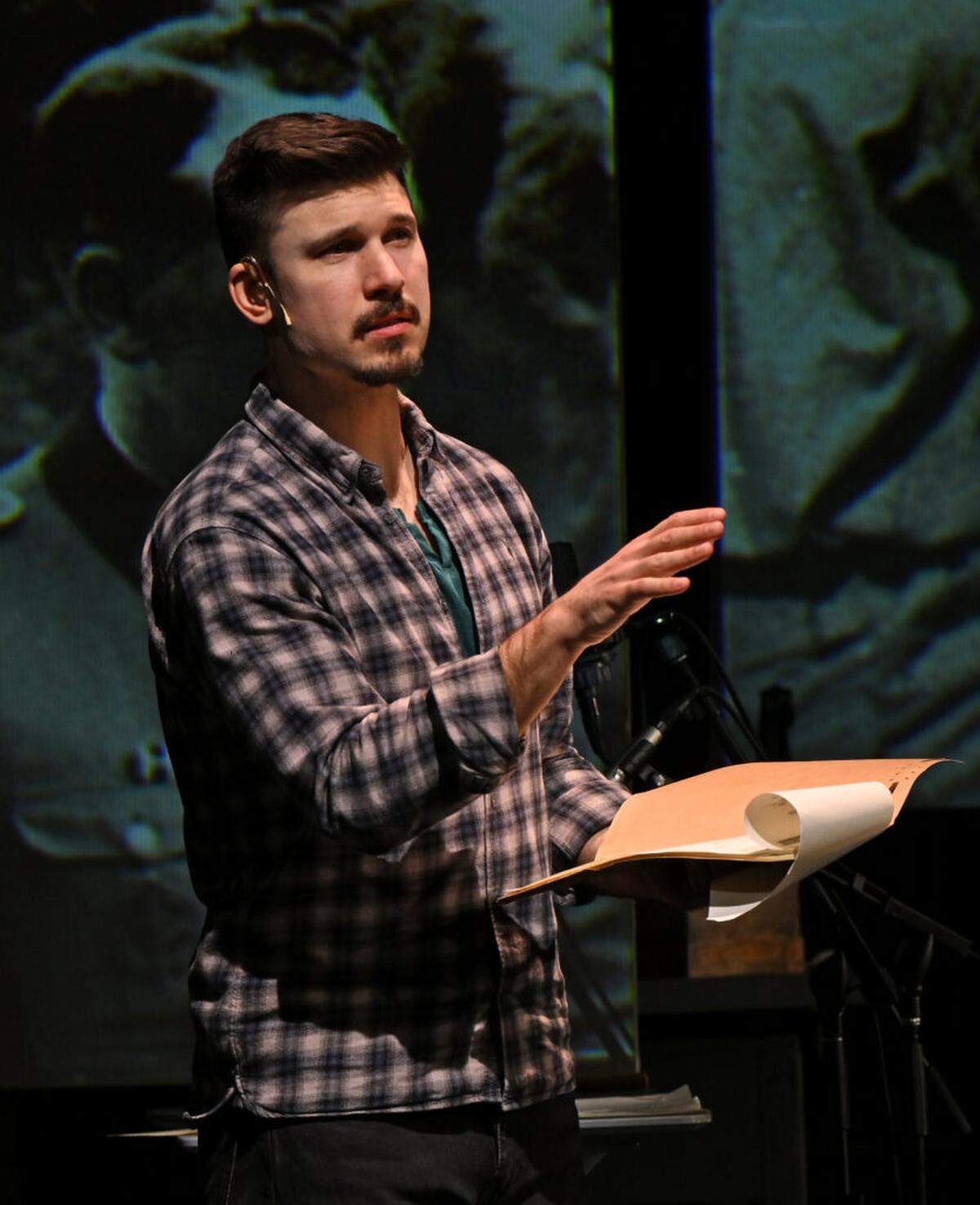 Actor Marrick Smith, as Rainer Höss in the play’s 2025 tour, captures the haunting restraint of “Here There Are Blueberries.”