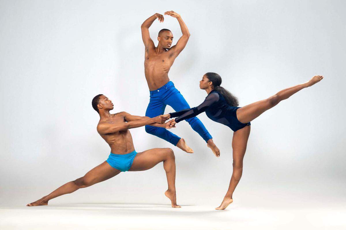 Ailey II dancers Corinth Moulterie, Alfred Jordan and Kiri Moore.
