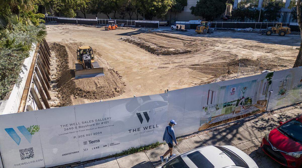 View of the construction site of the The Well Coconut Grove, in Miami, on Tuesday, December 30, 2025. 
