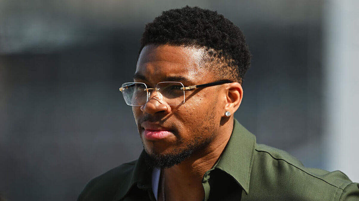 Giannis Antetokounmpo looks on during the F1 Grand Prix of Monaco at Circuit de Monaco on June 07, 2026 in Monte-Carlo, Monaco.