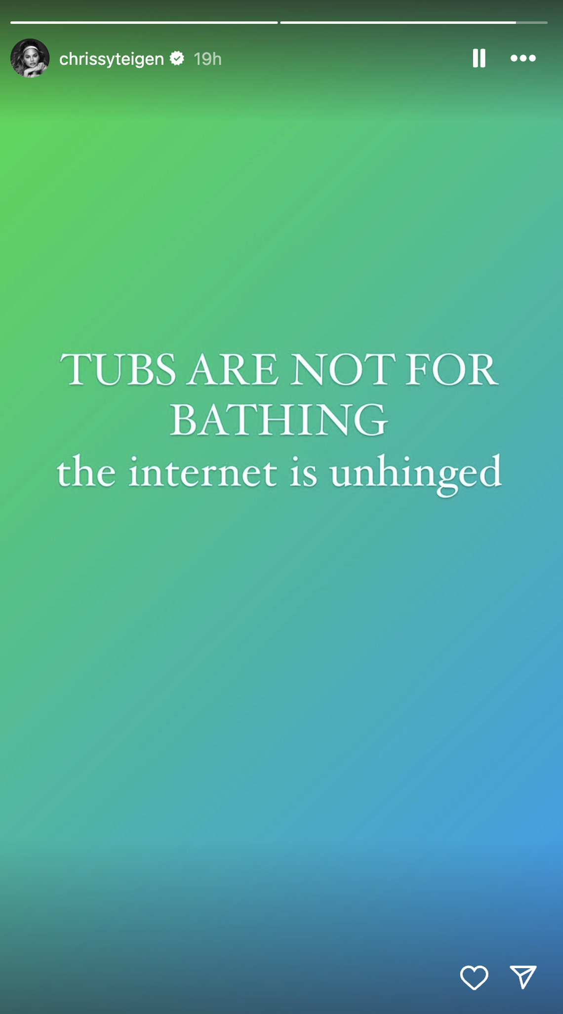 On June 18, John Legend took to social media to share a video of his wife Chrissy Teigen’s bath water. And things turn “unhinged.”