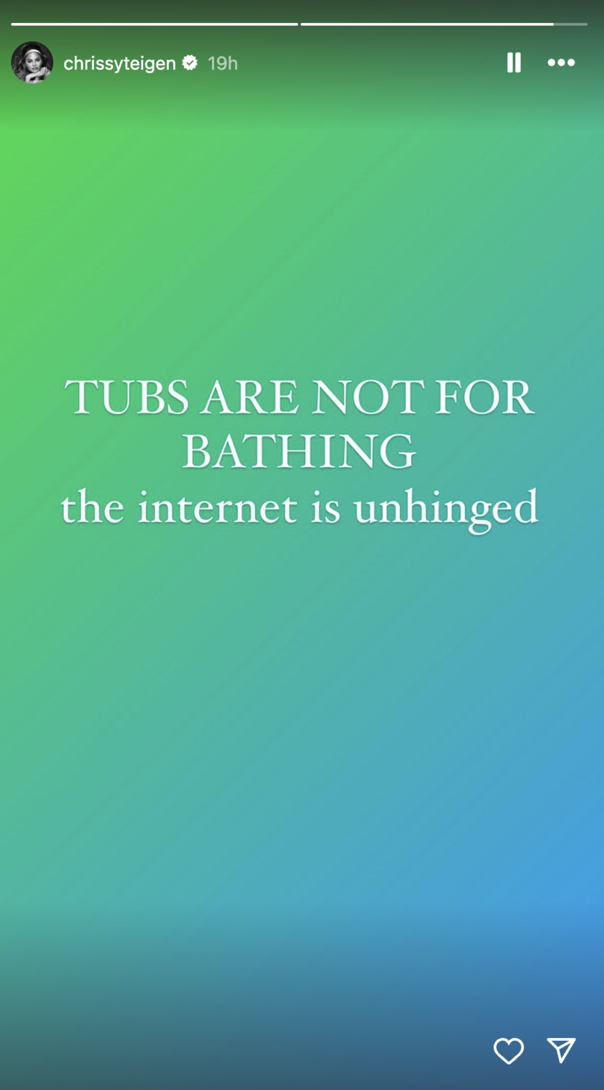 On June 18, John Legend took to social media to share a video of his wife Chrissy Teigen’s bath water. And things turn “unhinged.”