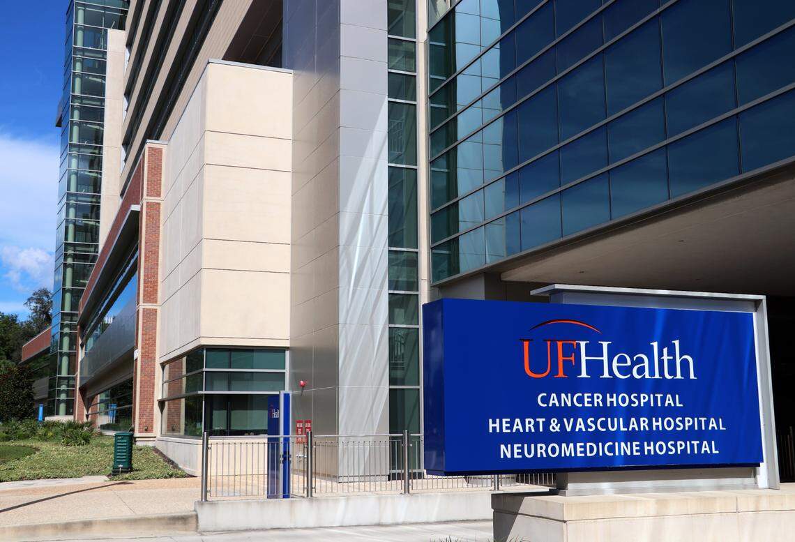 UF Health Hospital in Gainesville, Fla., is seen on Friday, July 24, 2020. (Lauren Witte/Fresh Take Florida)