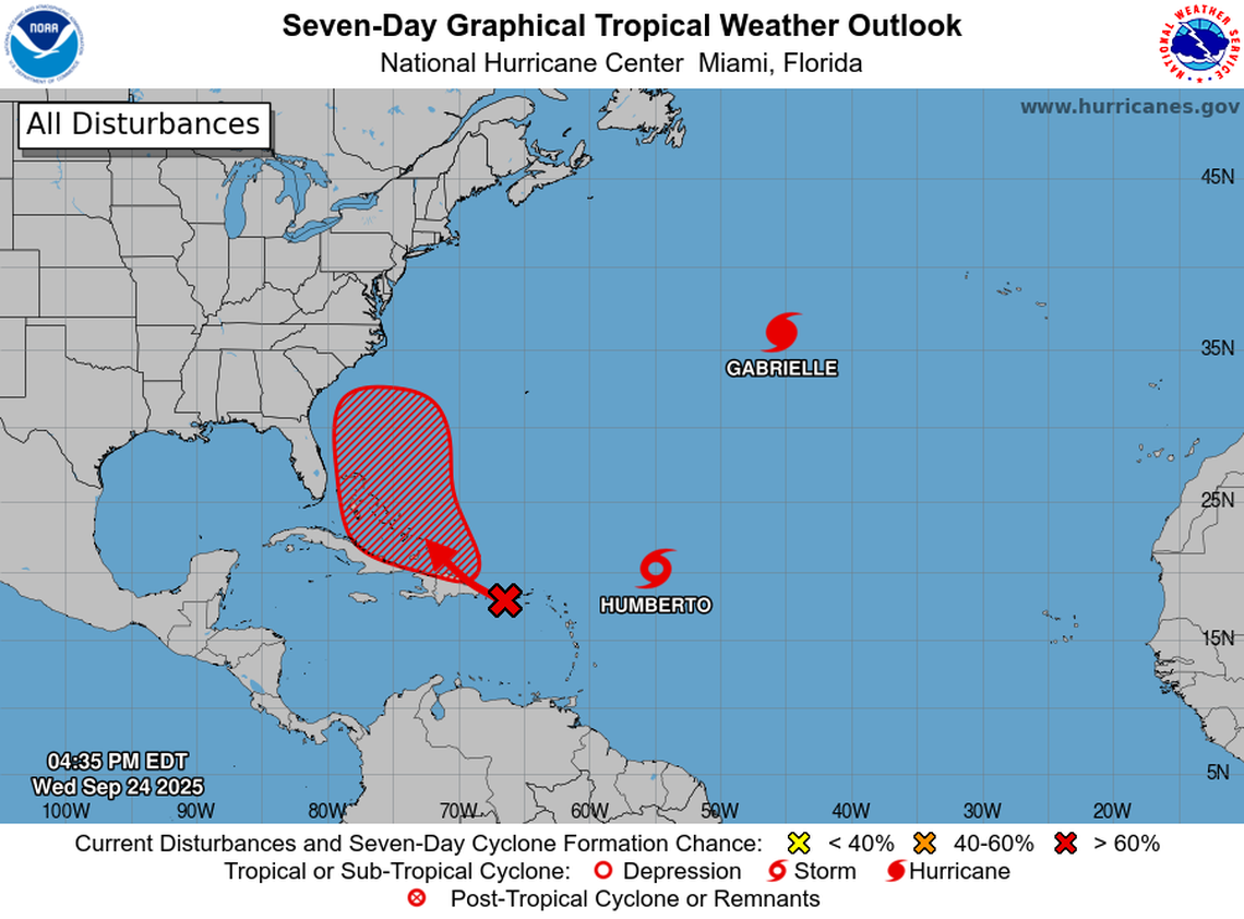 Tropical Storm Humberto has formed in the Atlantic, but the tropical wave to its west likely won’t develop for a few more days.