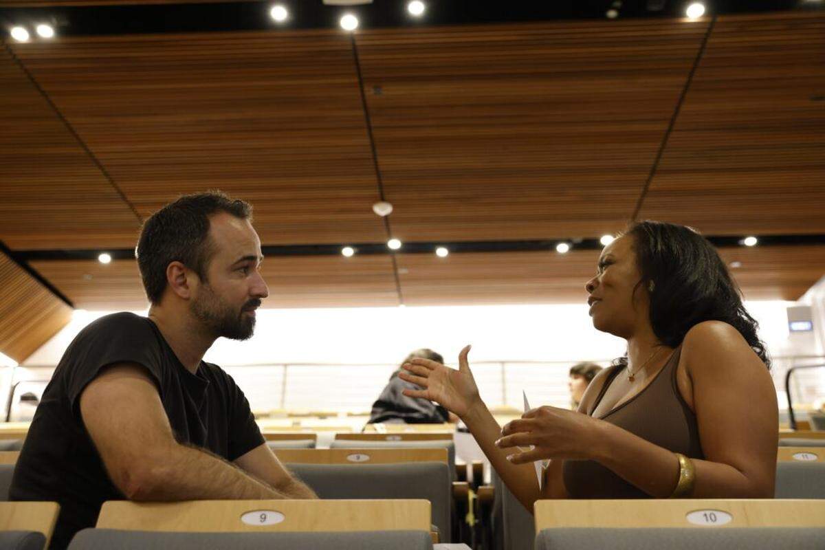 “When the Sea Wall Cracks,” playwright Alejandro Rodríguez, with director Maha McCain.