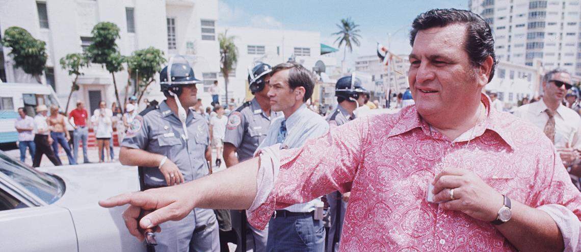 Miami Beach Police Chief Rocky Pomerance at a protest in 1972.