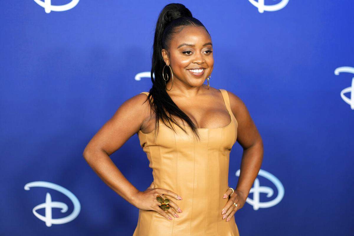 Quinta Brunson attends the Disney 2022 Upfront presentation at Basketball City Pier 36 on Tuesday, May 17, 2022, in New York. (Photo by Charles Sykes/Invision/AP)