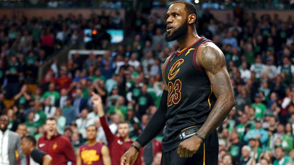 Cleveland Cavaliers forward LeBron James, seen earlier in the 2018 playoffs, will speak with the Heat and six other teams this summer, ESPN's Stephen A. Smith reported Friday.