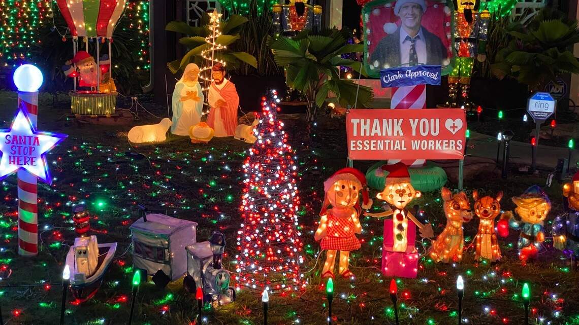 Christmas light displays bring joy and socially distanced Santa villages amid COVID-19