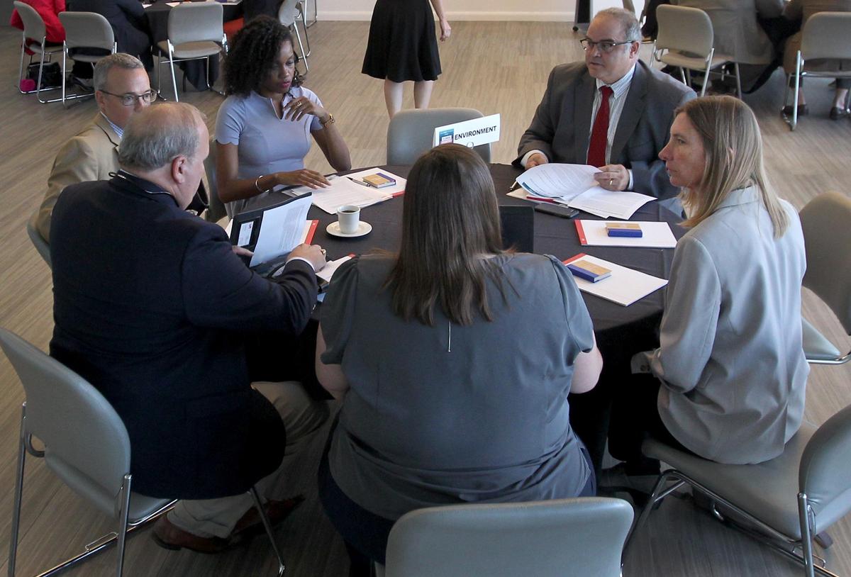 Florida Influencer Tiffany Troxler of FIU (right) joins other Inflencers to  discuss th environment in a breakout session  on Tuesday, November 13, 2018 during the Florida Priorities Summit at the University of Miami.  The Florida Influencer Series, is the beginning of a conversation among leaders, decision makers, and voters to put a sharp focus on a shared vision for Florida.