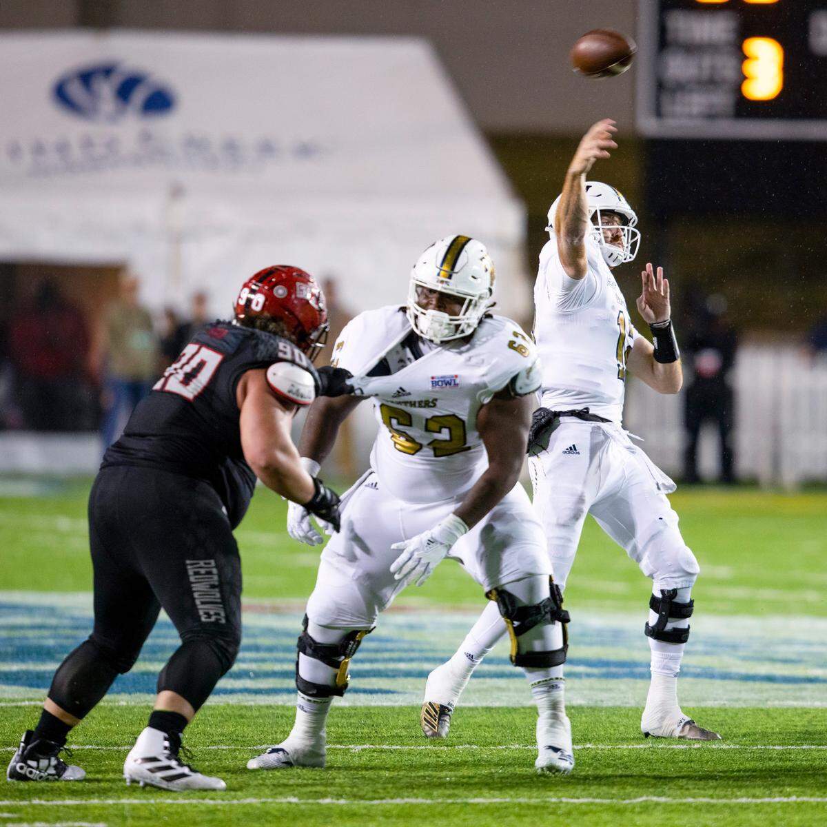 FIU quarterback James Morgan (12) throws the ball during the second quarter of the Camellia Bowl against Arkansas State in Montgomery, Alabama, on Saturday, Dec. 21, 2019.