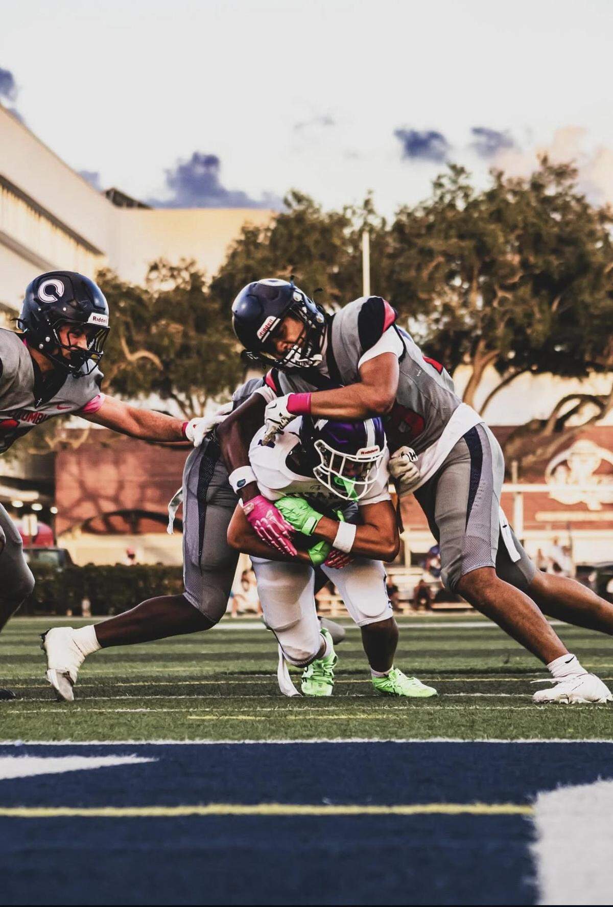 True North running back Cecil Smith powers his way into the end zone during the Titans’ 34-15 win over Columbus last week at the Explorers’ home field.