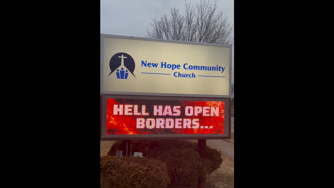 An Illinois church posted an electronic sign with what appeared to be an immigration-related message, upsetting several community members.