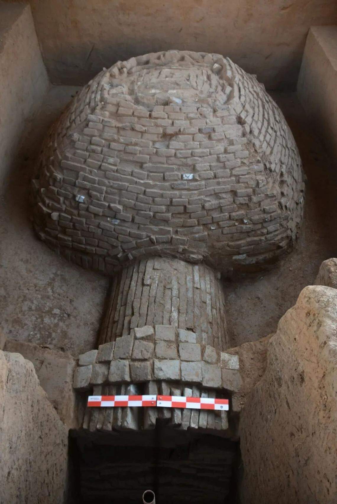 Only one brick tomb, known as M326, was excavated from the trench, officials said.