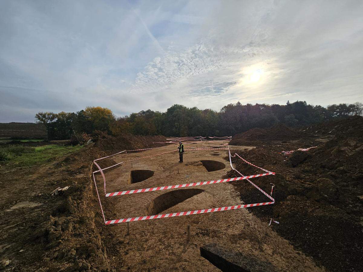 Giant circular holes may have been for gold prospecting in the thirteenth century, researchers said.