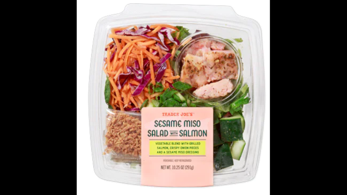 Trader Joe’s Sesame Miso Salad with Salmon