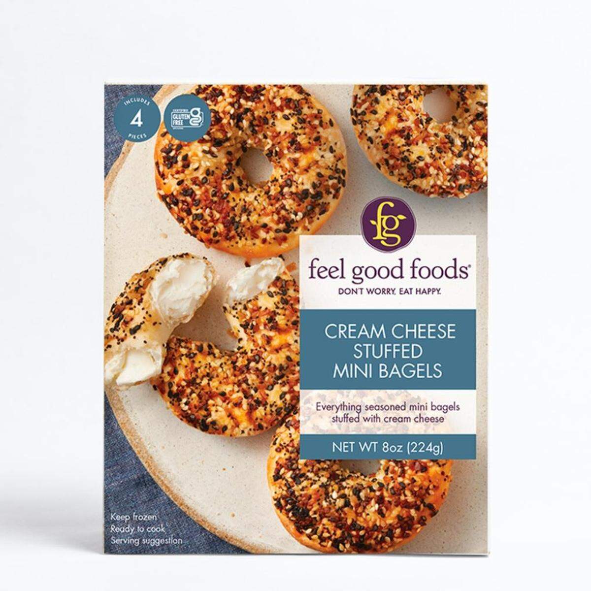 Feel Good Foods Cream Cheese Stuffed Everything Mini Bagels