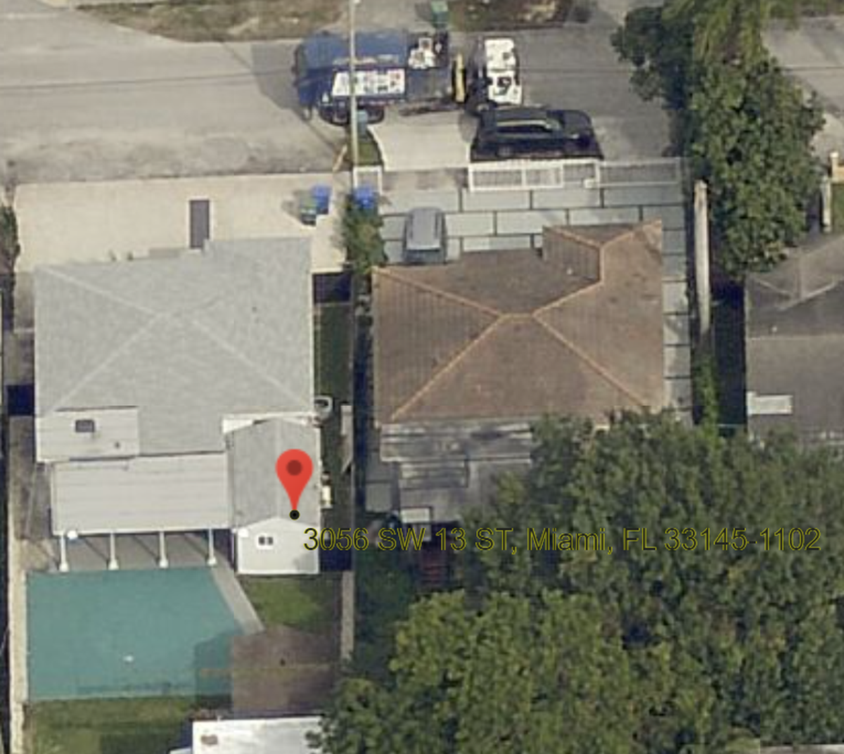 An overhead shot from January of 3056 SW 13th St., where police say there was a fire and a death in an efficiency apartment in the home that’s supposed to have only one living unit.