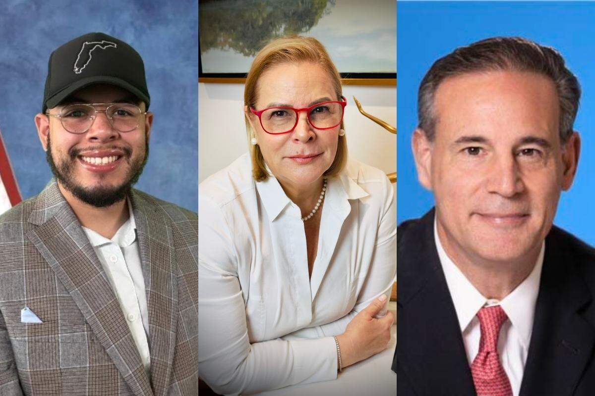 City of Miami District 3 candidates Oscar Elio Alejandro, Yvonne Alexandria Bayona and Frank Carollo