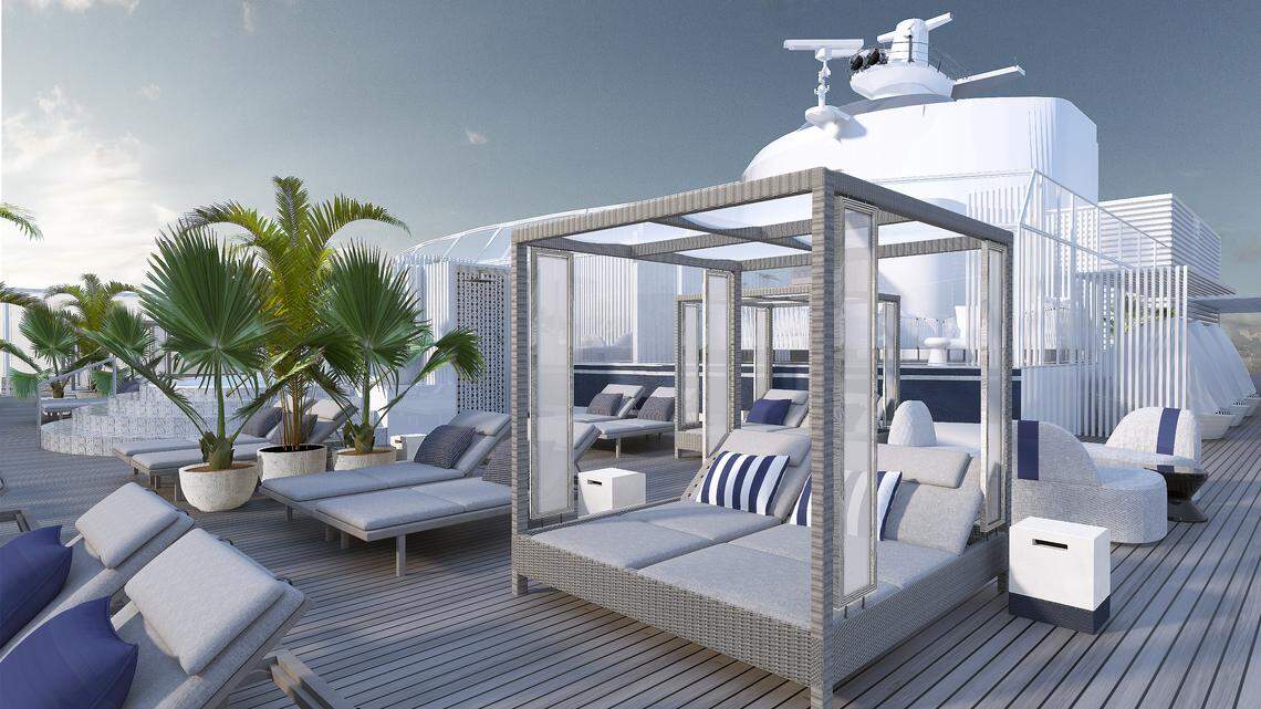 The Retreat Sundeck on Celebrity's ship-within-a-ship private area, The Retreat.