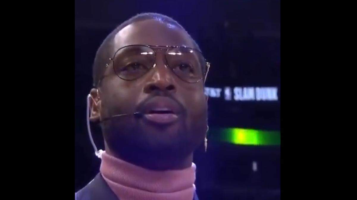 Former Miami Heat star Dwyane Wade’s awestruck look during the NBA All-Star Weekend’s Slam Dunk Contest in Chicago quickly became a meme on social media on Saturday, February 15, 2020.