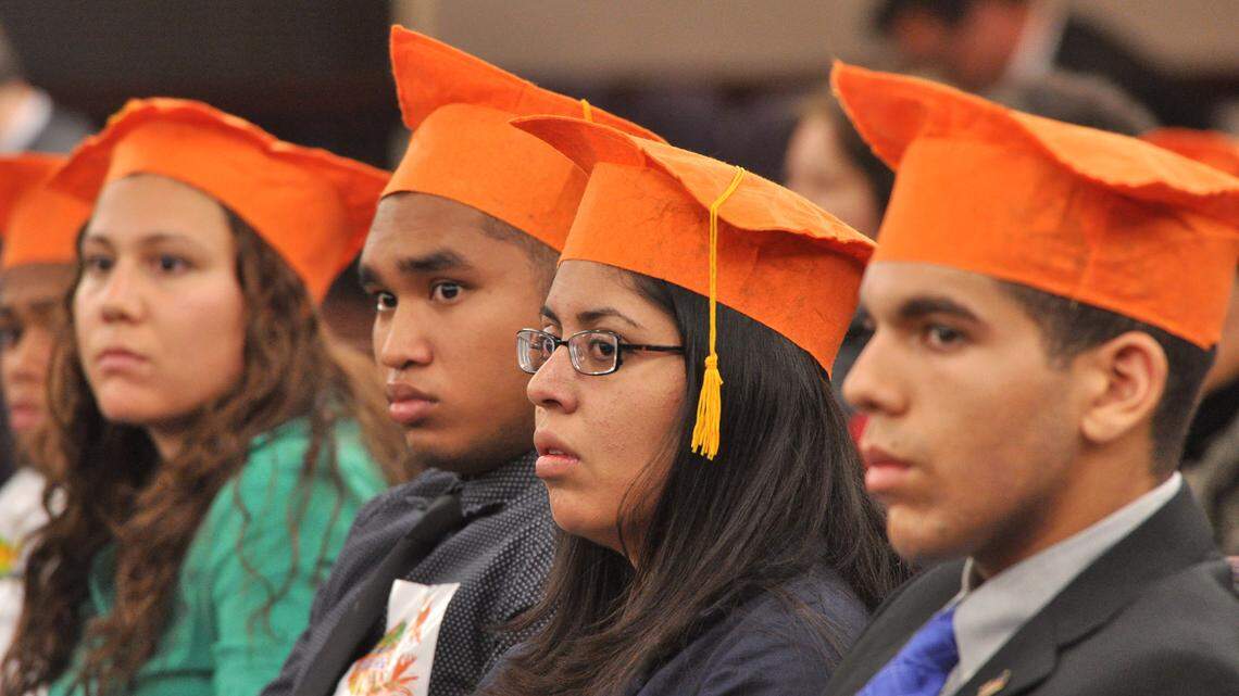 ARCHIVES: In 2012, Nanci Palacios, 23, (second from right) and Leonardo Yepes, 18, (far right) made the trip to Tallahassee in support of granting in-state tuition for undocumented college students.