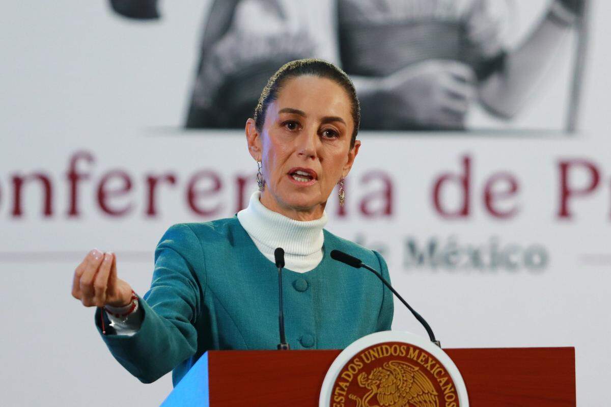 Claudia Sheinbaum, who was sworn in as Mexico’s first female president on Oct. 1, speaks about the statement by the U. S. ambassador to Mexico, Ken Salazar, on the arrest of drug lord Ismael ‘El Mayo’ Zambada at the National Palace, Oct. 30, 2024 in Mexico City, Mexico.