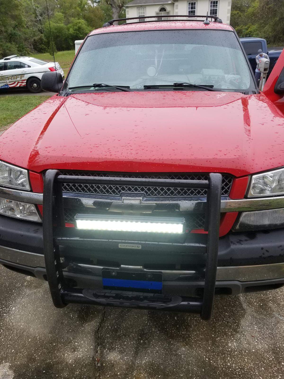 The truck Thomas Farmer allegedly used to fool other drivers into thinking he was a cop