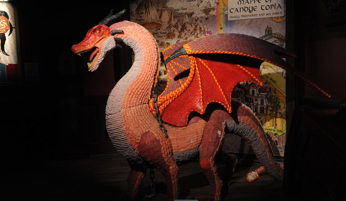 Candy coated dragon at Candytopia Miami