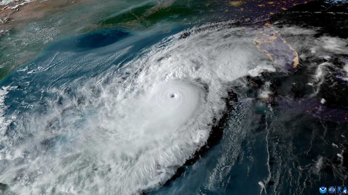 A satellite image of Hurricane Milton ahead of a Florida landfall in October 2024