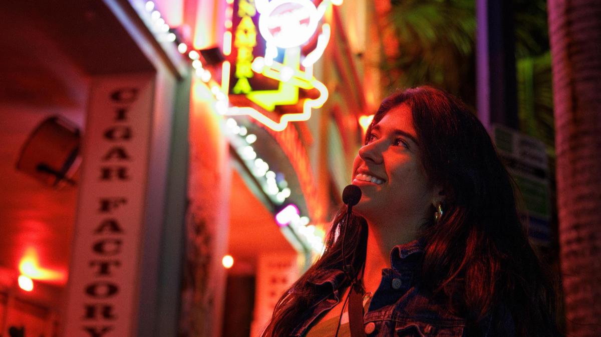 Carolina Florez, @carothetourguide on TikTok, poses on Calle Ocho on Tuesday, Jan. 7, 2025, in Little Havana. Carolina’s social media following grew during the COVID-19 pandemic, and she has since become an influencer, so if TikTok is banned, her income will be affected.