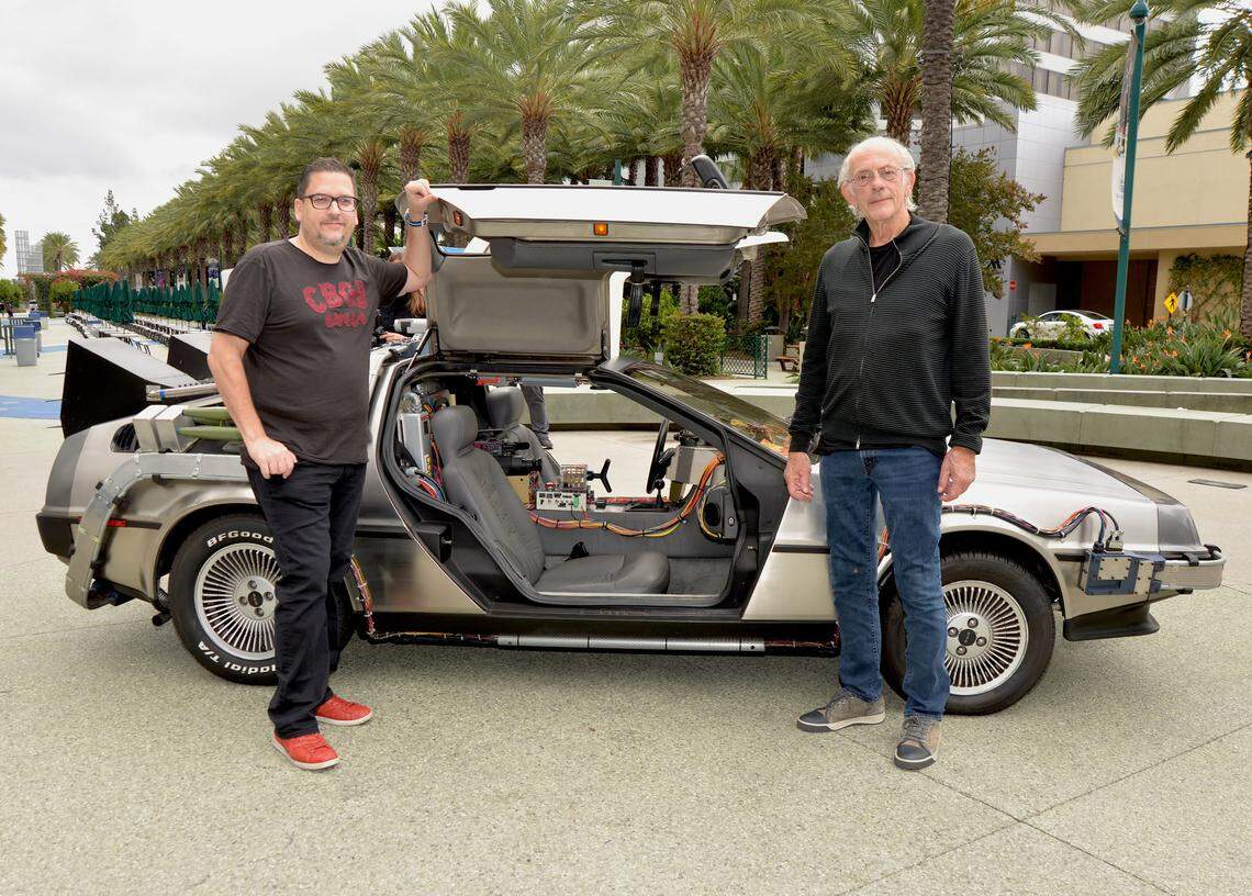 Christopher Lloyd (right) played the eccentric scientist Doc Brown in the 1985 film “Back to the Future.” Here, the actor poses with NostalgiaCon founder Manny Ruiz (left) in front of the DeLorean car that proved such an era-defining moment from that film. The two were at the first NostalgiaCon ’80s Pop Culture Convention in Los Angeles in September 2019. The next version is planned for Miami at the Mana Convention Center on March 28-29, 2020.
